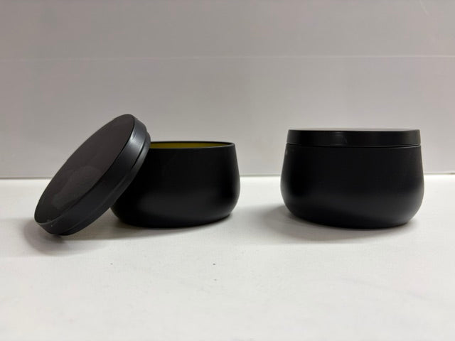 24 black candle tins with lids - 8 oz (ct3)