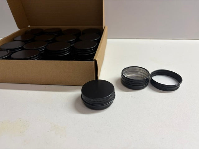 32 Black lip balm tins - 15ml- (n2)