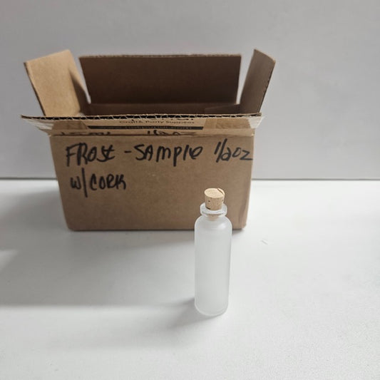 Frosted glass bottles with corks- 15ml