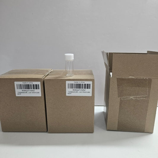5ml glass sample bottles- white caps - box of 50