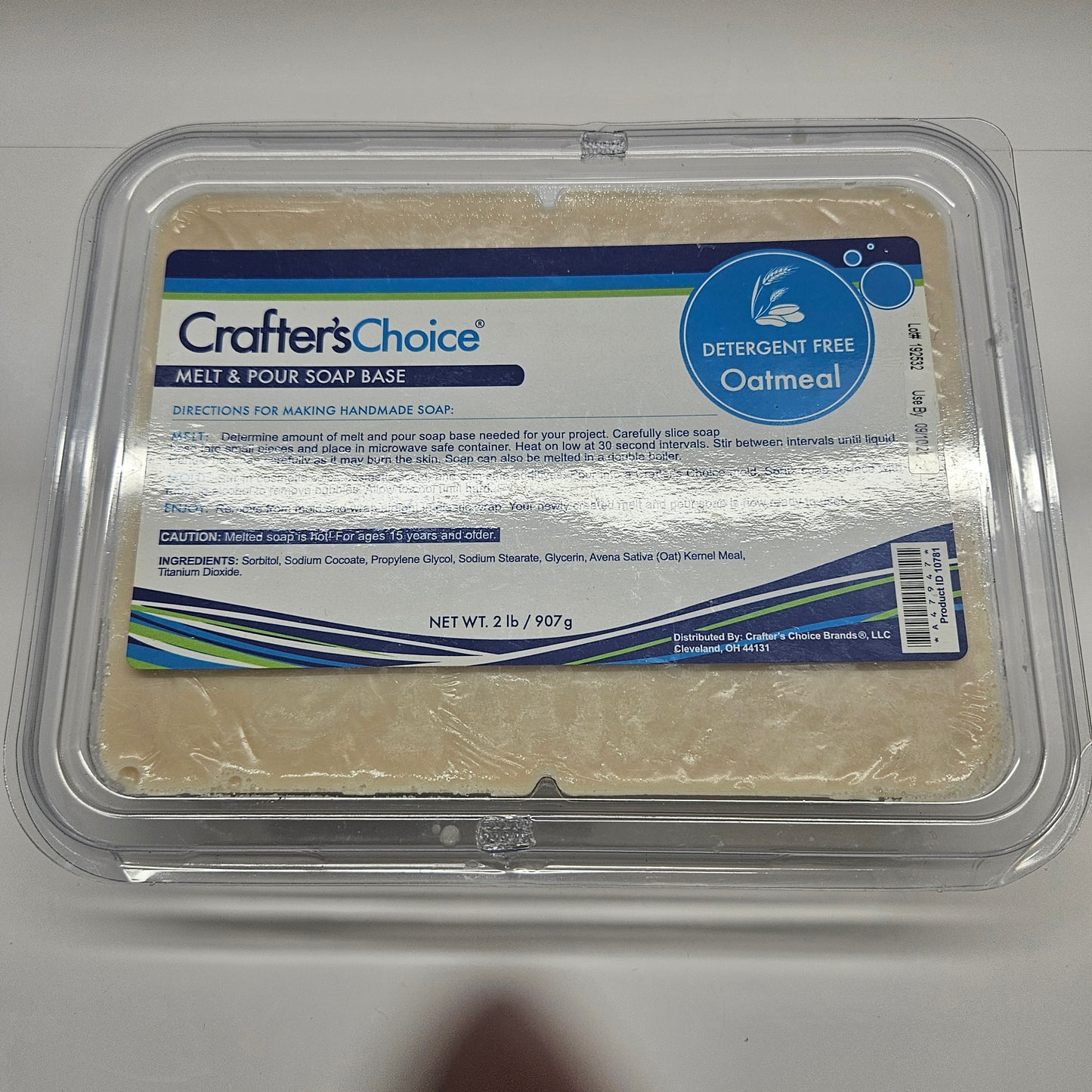 DETERGENT FREE THREE BUTTER  AND OATMEAL MELT & POUR SOAP BASE - 10LBS- CRAFTERS CHOICE