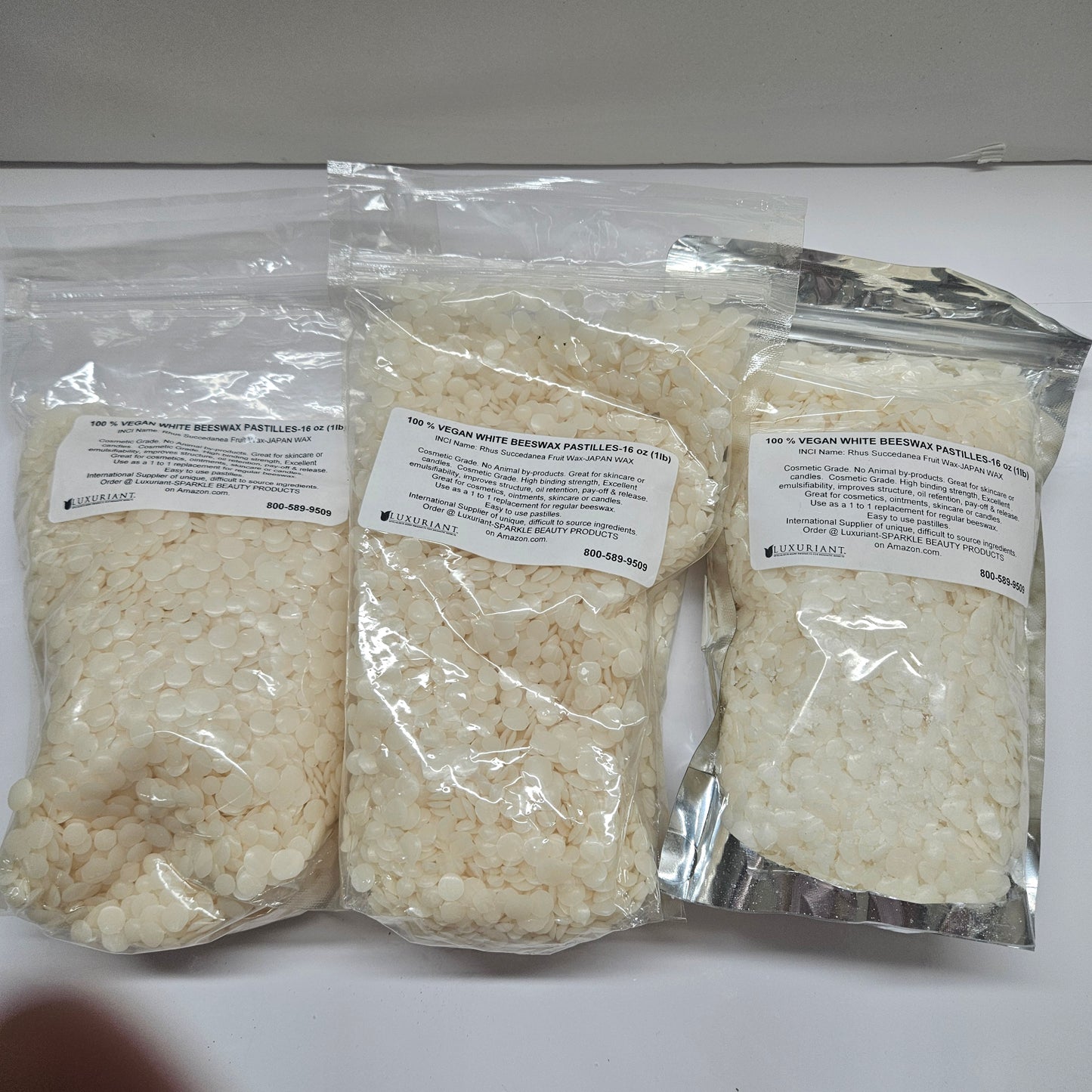 3LBS VEGAN BEESWAX PASTILLES - (FRUIT JAPAN WAX) - NEW UNOPENED
