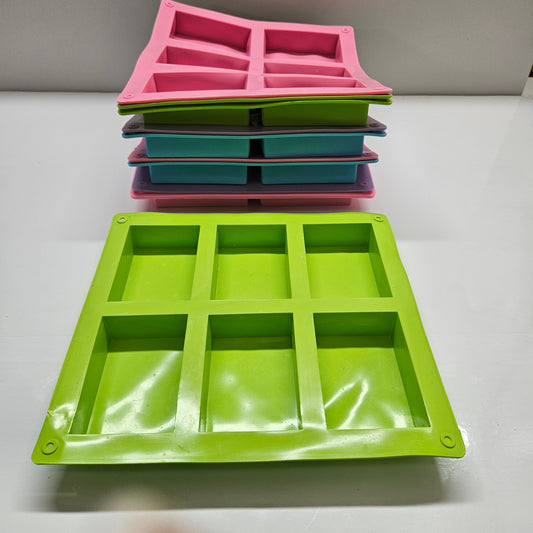 SQUARE SOAP, SHAMPOO BAR MOLD 6 BARS - LOT OF 10 MOLDS