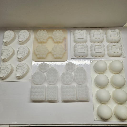 VARIOUS SHAPES SOAP & SHAMPOO BAR MOLDS - LOT OF 6 MOLDS