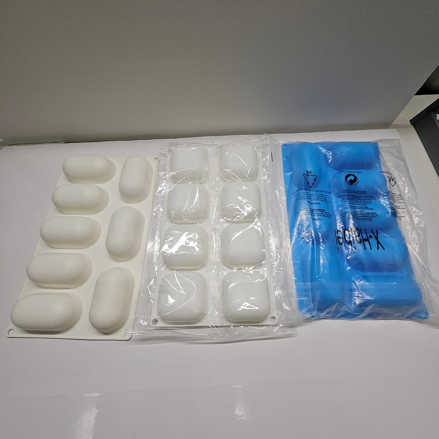 LARGE PILLOW SOAP OR CANDLE MOLDS - LOT OF 3