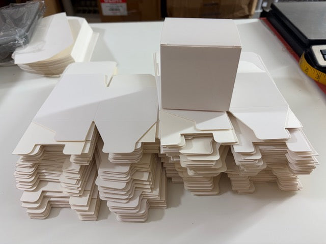 98 square white 3" boxes