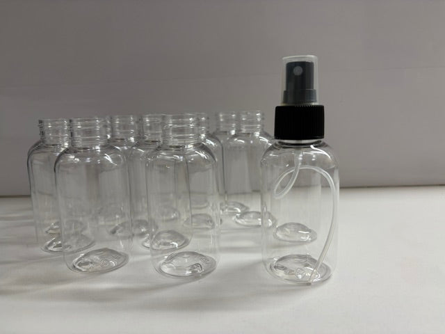 100 Clear 4oz Bottles with Sprayers (b3)