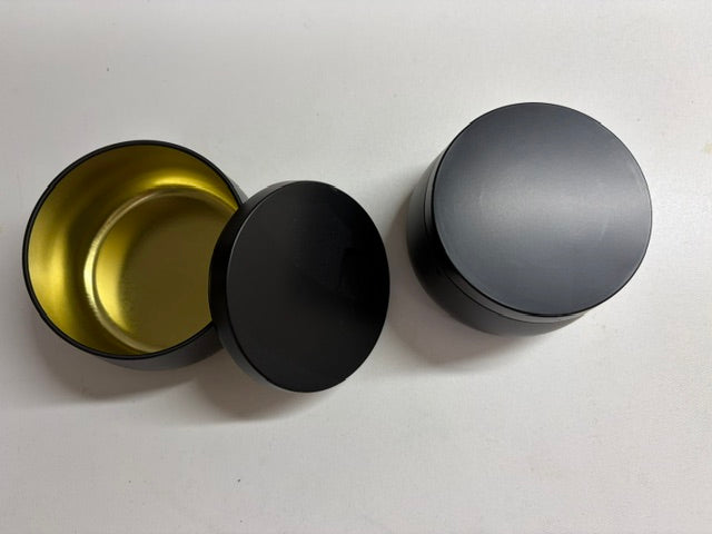 24 black candle tins with lids - 8 oz (ct3)