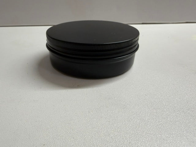 20 black round tins with screw lids - 4 oz (ct6)
