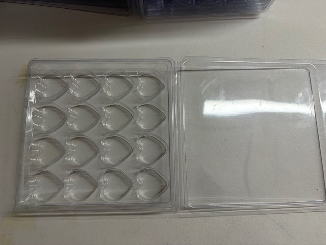 Heart Shape 16 cavity Wax Melt Clamshells - lot of 11