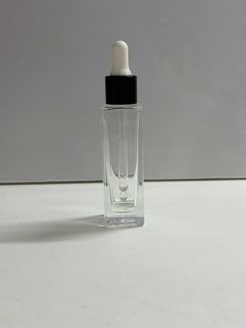 Square tall 1oz glass dropper bottles- lot of 57