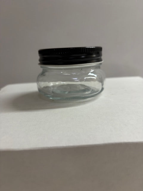 5oz clear oval glass jars with black lids - lot of 30