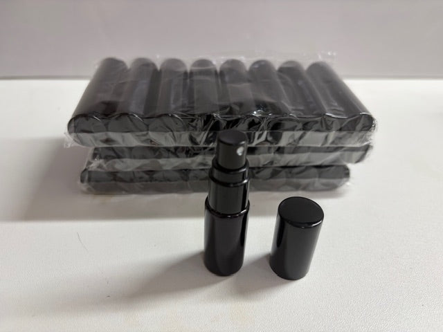 Black Gloss 5ml refillable Perfume  Mini purse size Atomizer- Pack of 24