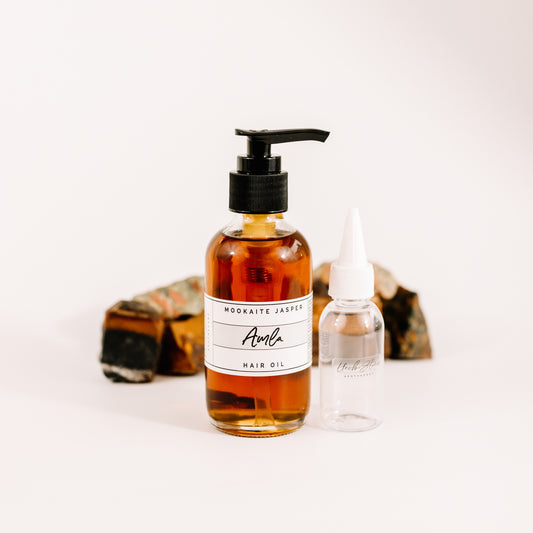 Pure AMLA Hair Growth Oil + Applicator Bottle ~ Infused with Mookaite Jasper